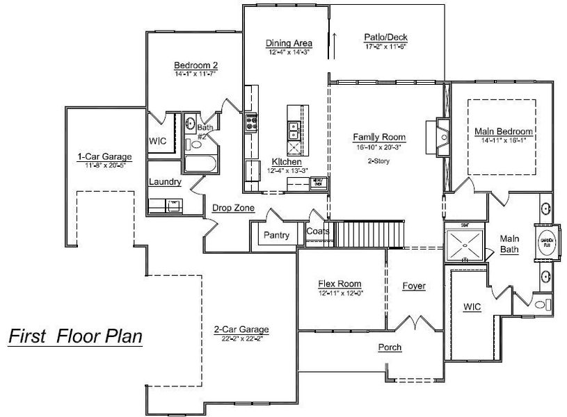 2D floor plan layout for the Hartford by Niblock Homes in Saddlehorn, Troutman, NC (Image 3). 2D floor plan layout for the Hartford by Niblock Homes in Saddlehorn, Troutman, NC (Image 3).