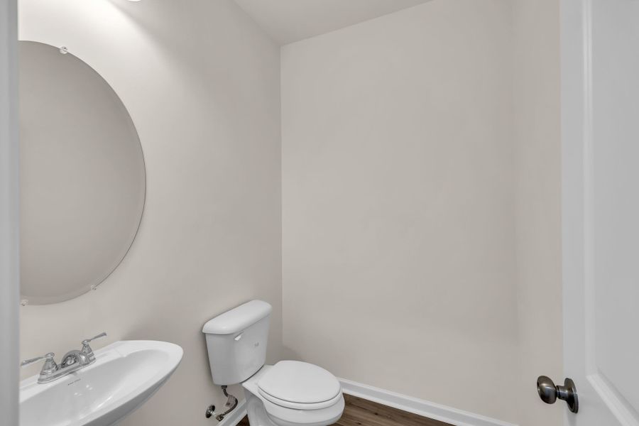 Downstairs powder room. Downstairs powder room.