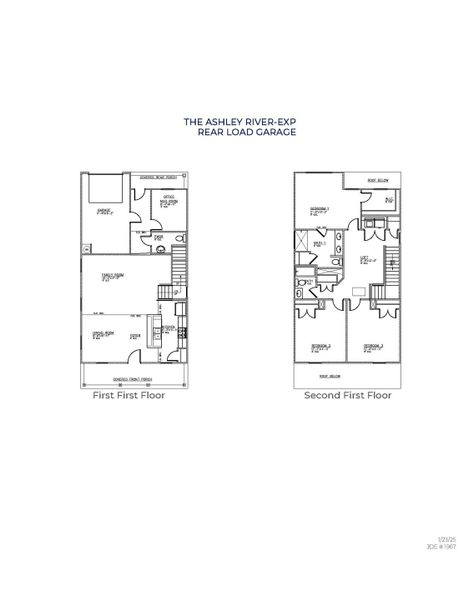 2D floor plan layout for the ASHLEY RIVER by D.R. Horton in The Cove at Mallard Crossing, Summerville, SC (Image 3).