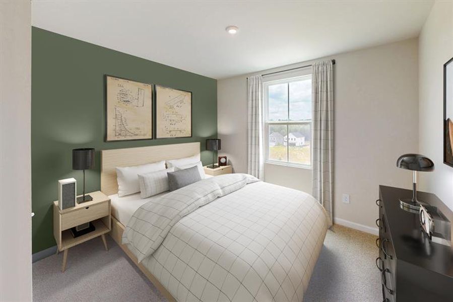 Representative furnished interior of a home built from the Woodford by Ryan Homes in Harpers Glen Single Family, Wendell (Image 11).