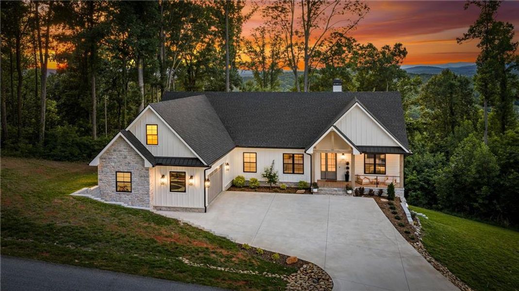 Front exterior of a new home in , Blairsville, GA, highlighting curb appeal (Image 2). Front exterior of a new home in , Blairsville, GA, highlighting curb appeal (Image 2).