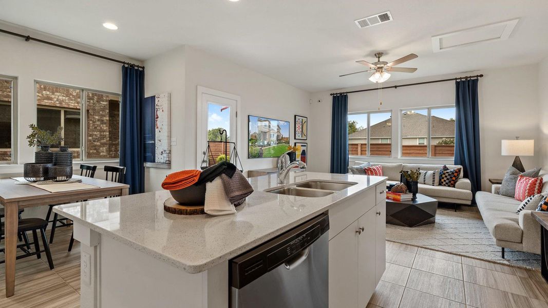 Furnished interior view inside a new home in Saddle Creek Twinhomes, Georgetown (Image 12). Furnished interior view inside a new home in Saddle Creek Twinhomes, Georgetown (Image 12).