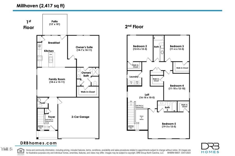 Millhaven 5 Bed - 3.5 Bath Floor Plan