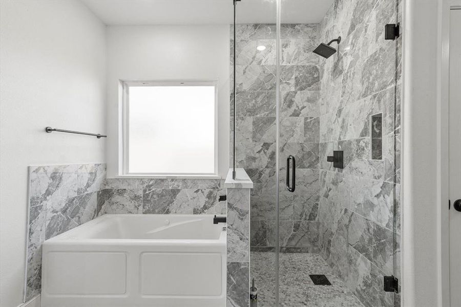 Bathroom with separate shower and tub
