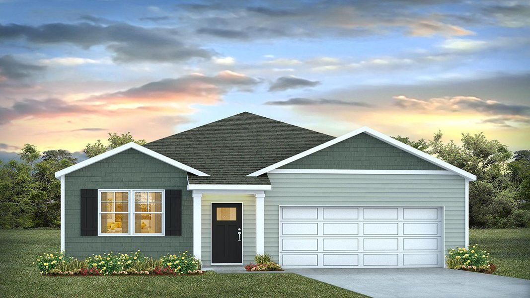 Representative exterior photo of a completed home built from the ARIA by D.R. Horton in Harper Meadows, Loris, SC (Image 20).