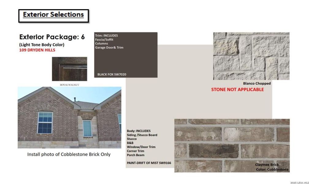 Sample of building materials used in homes in Buffalo Crossing, Cibolo (Image 4).