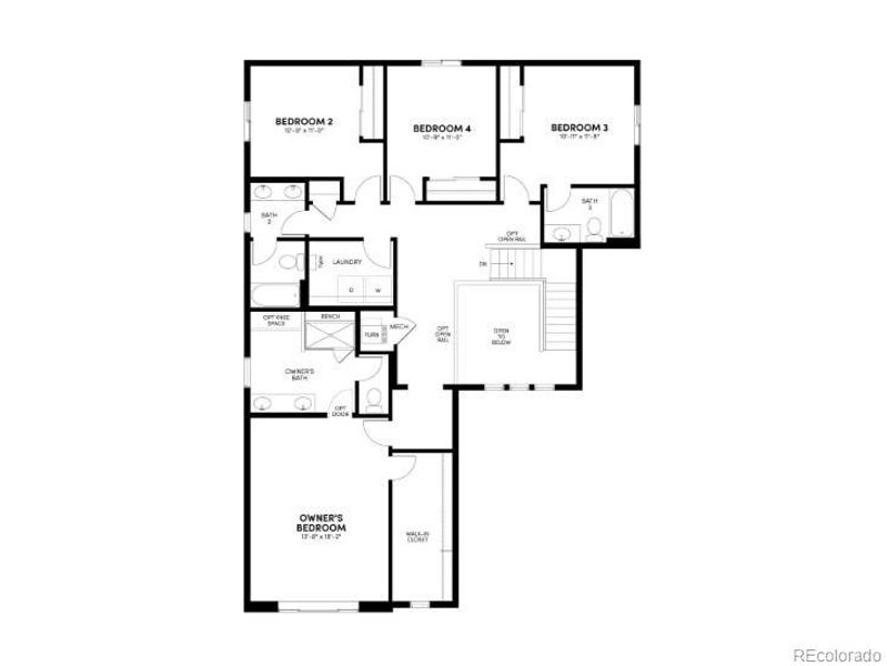 2D floor plan layout of this home in Artisan at Brighton Crossings, Brighton, CO (Image 3).
