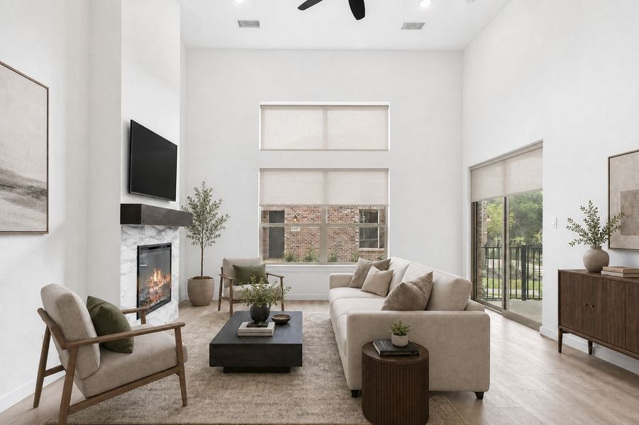 Representative furnished interior of a home built from the Waterview by Grenadier Homes in Cottonwood Creek, Rowlett (Image 7). Representative furnished interior of a home built from the Waterview by Grenadier Homes in Cottonwood Creek, Rowlett (Image 7).