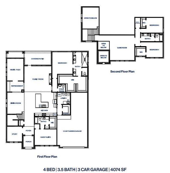 2D floor plan layout of this home in Butlers Bend Estates, Pinehurst, TX (Image 3).