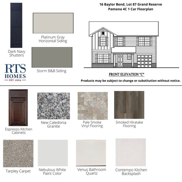 2D floor plan layout of this home in Grand Reserve, Hinesville, GA (Image 3).