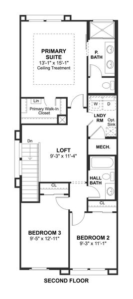 2D floor plan layout for the Alpharetta II - End by K. Hovnanian® Homes in Urban at South Mountain, Phoenix, AZ (Image 4).