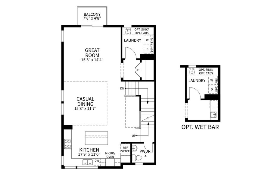 2D floor plan layout for the Blanca by Brightland Homes in Dillon Pointe - Skyview, Broomfield, CO (Image 4).