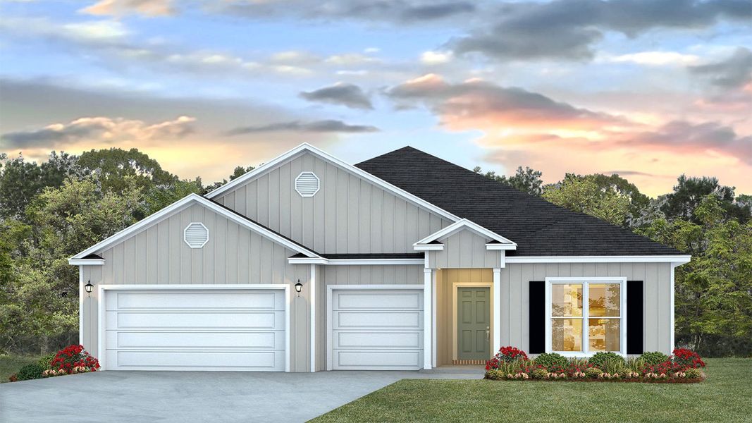 Representative exterior photo of a completed home built from the The Camden by D.R. Horton in Liberty, Panama City, FL (Image 21).