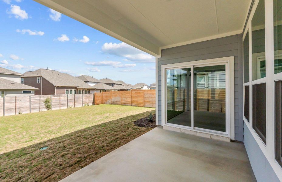 Exterior details and patio area of a home in Horizon Lake, Leander (Image 23). Exterior details and patio area of a home in Horizon Lake, Leander (Image 23).
