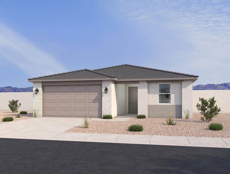 Representative exterior photo of a completed home built from the Marigold by Ashton Woods in Visara, Surprise, AZ (Image 2).