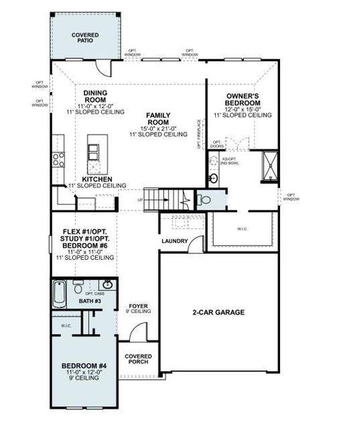 2D floor plan layout of this home in Woodstone, Providence Village, TX (Image 3).