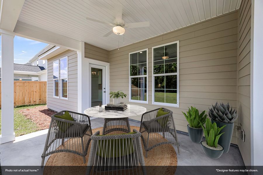 Exterior details and patio area of a home in Arcadia, Myrtle Beach (Image 2).