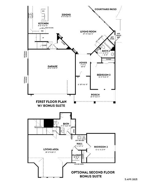 2D floor plan layout for the Promenade by Epcon Communities in The Courtyards at Quail Park, Mint Hill, NC (Image 6).