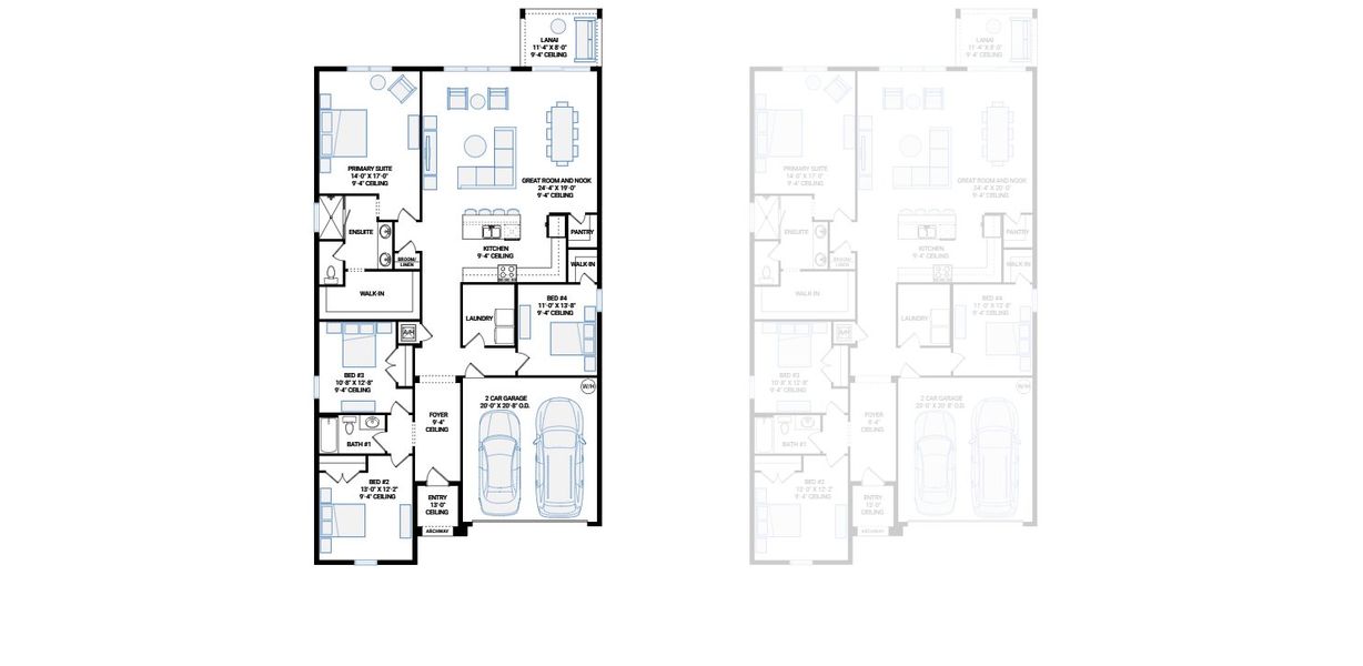 2D floor plan layout for the Northwood by Cardel Homes in Coasterra, Palmetto, FL (Image 3). 2D floor plan layout for the Northwood by Cardel Homes in Coasterra, Palmetto, FL (Image 3).