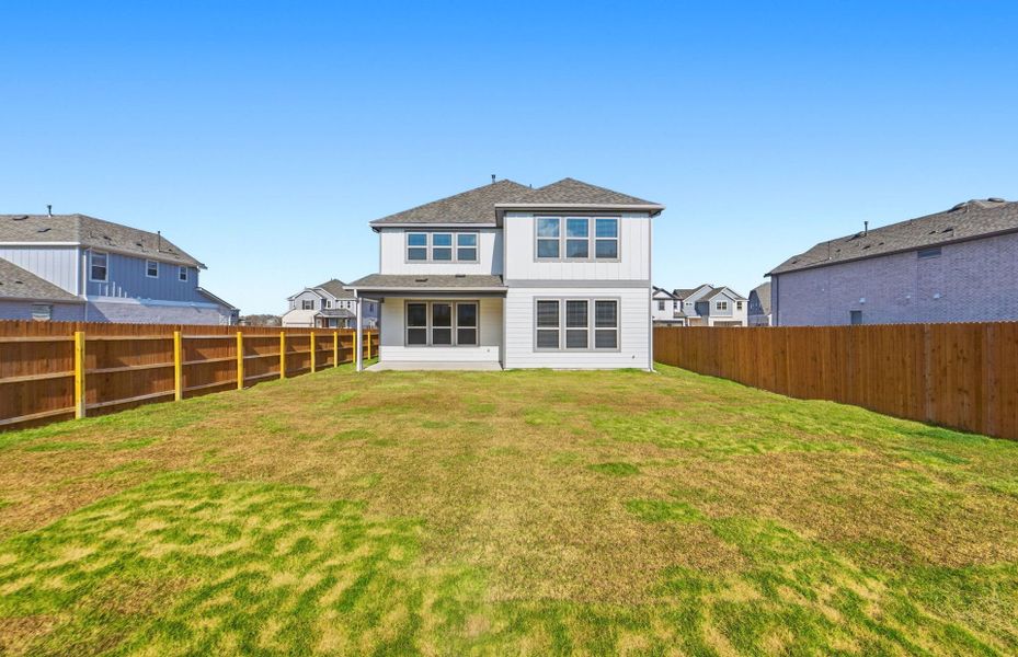 Exterior details and patio area of a home in Santa Rita Ranch, Liberty Hill (Image 26). Exterior details and patio area of a home in Santa Rita Ranch, Liberty Hill (Image 26).