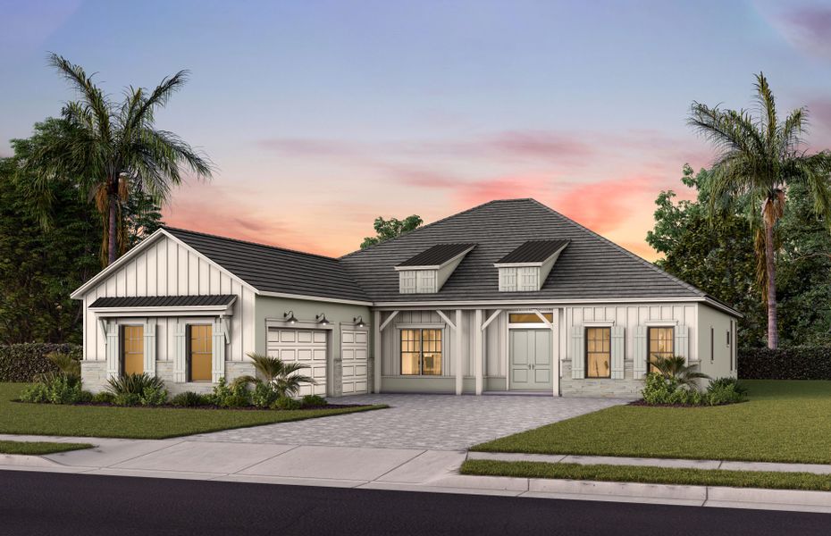 Front exterior of a new home in Amara, Lake Worth, FL, highlighting curb appeal (Image 6). Front exterior of a new home in Amara, Lake Worth, FL, highlighting curb appeal (Image 6).