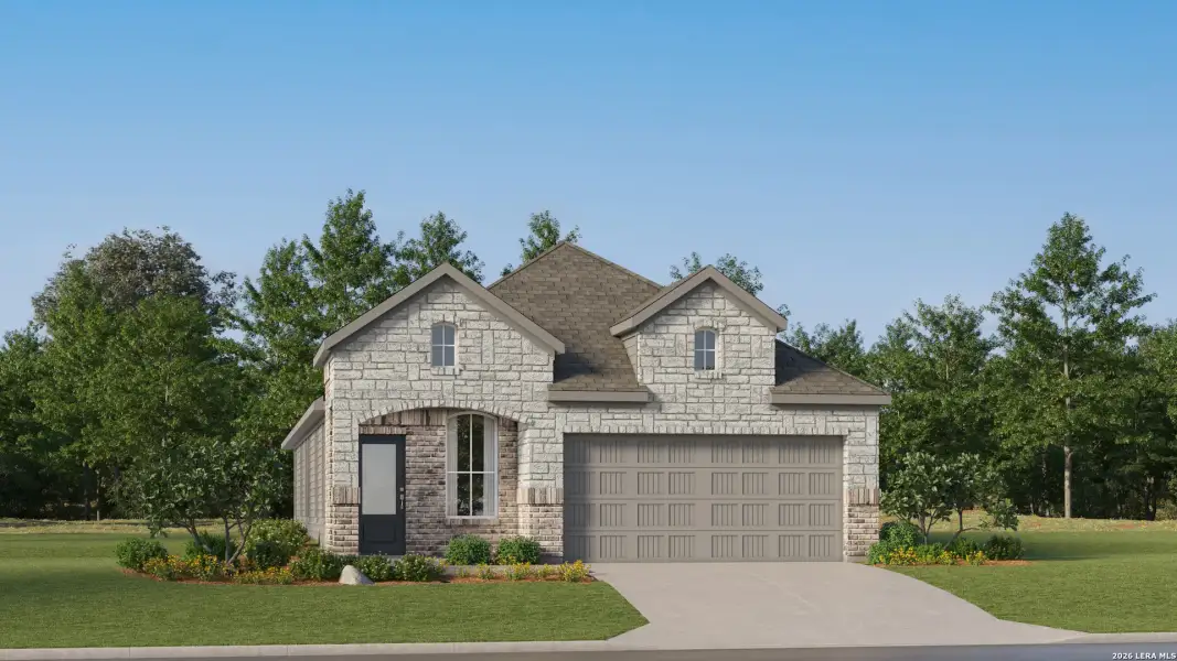 Front exterior of a new home in Steelwood Trails, Marion, TX, highlighting curb appeal (Image 22).