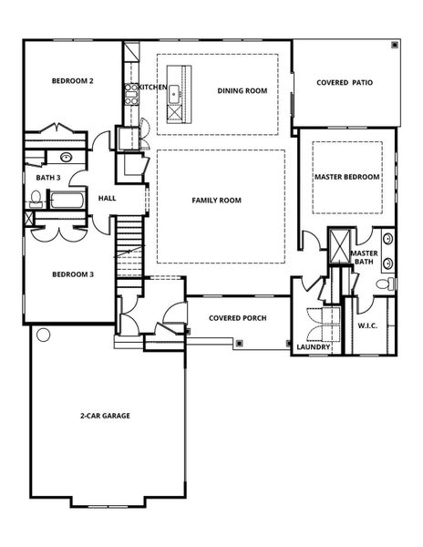 2D floor plan layout of this home in Stoneridge Hills, Rock Hill, SC (Image 3).