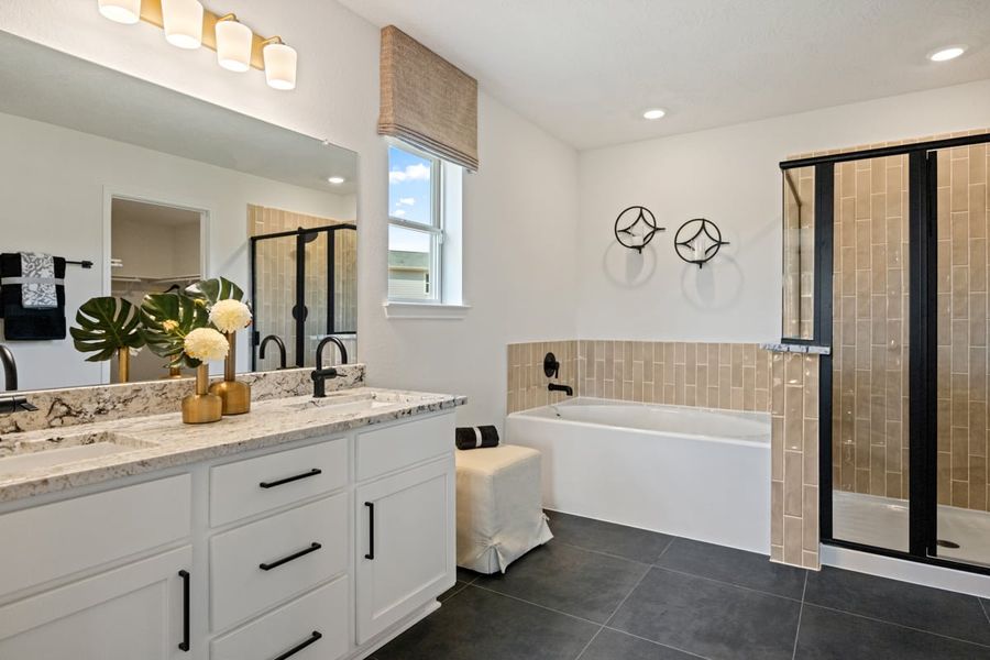 Tub and separate shower at primary bath