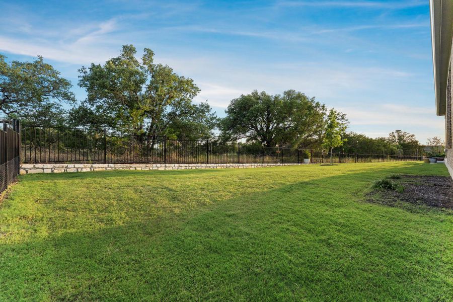 There is plenty of green space in the 0.22-acre greenbelt lot. There is plenty of green space in the 0.22-acre greenbelt lot.