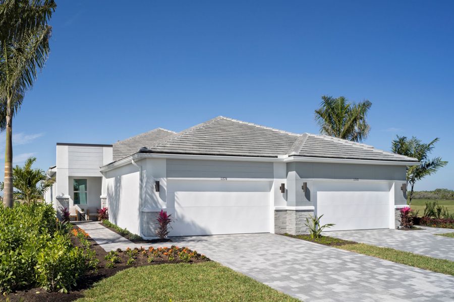 Representative exterior photo of a completed home built from the Maya by Mattamy Homes in Brightmore at Wellen Park, Venice, FL (Image 13).