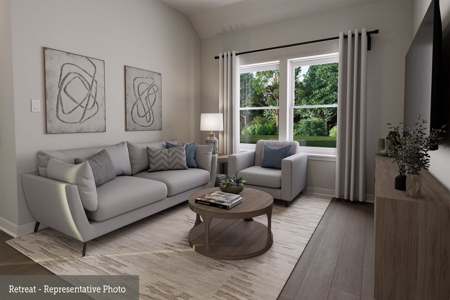 Representative furnished interior of a home built from the The Antoinette by David Weekley Homes in Edgewater Classic Series, Royse City (Image 5). Representative furnished interior of a home built from the The Antoinette by David Weekley Homes in Edgewater Classic Series, Royse City (Image 5).