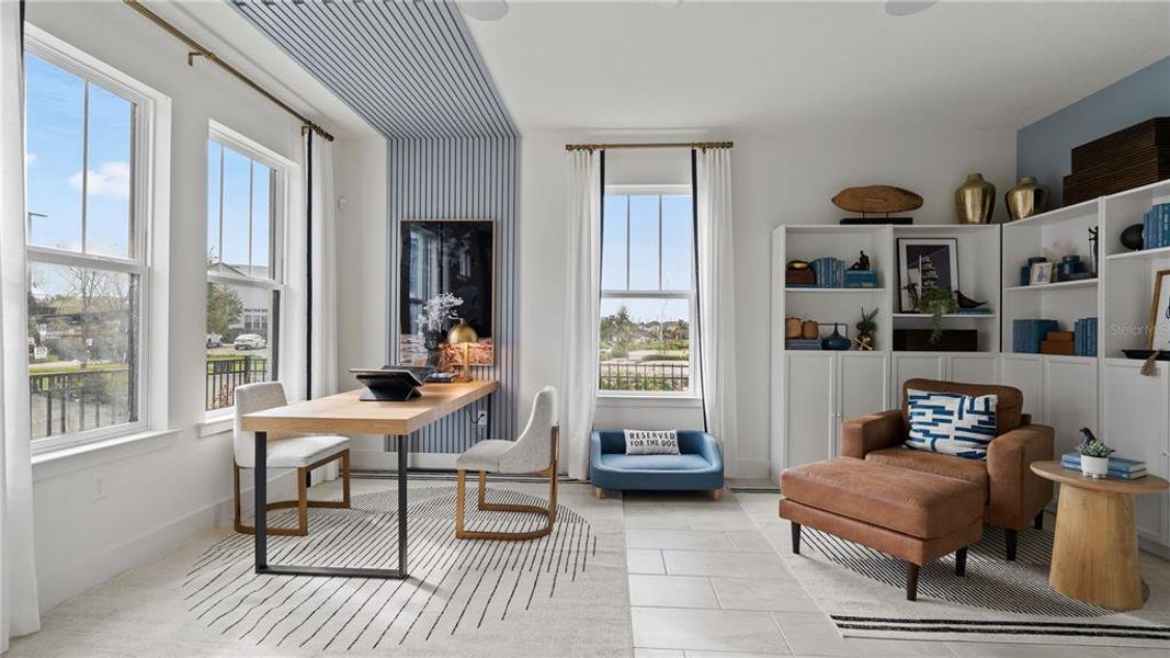 Furnished interior view inside a new home in Parkview at Hamlin, Winter Garden (Image 19).
