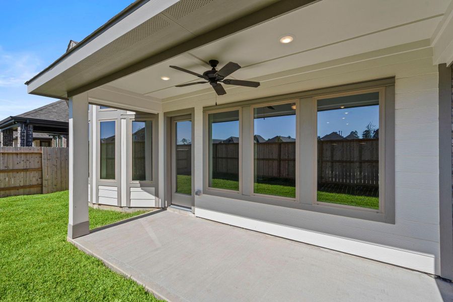 Exterior details and patio area of a home in Grand Central Park, Conroe (Image 3). Exterior details and patio area of a home in Grand Central Park, Conroe (Image 3).