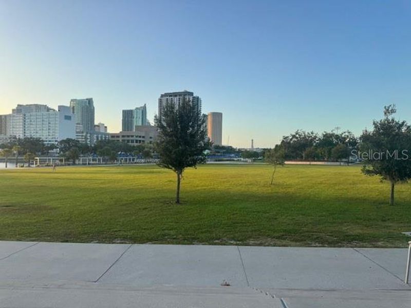 Julian B Park overlooking downtown Tampa