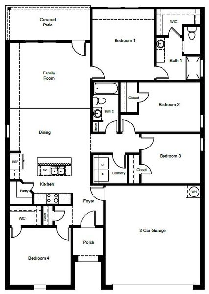 2D floor plan layout of this home in Sandy Beach, Azle, TX (Image 3).