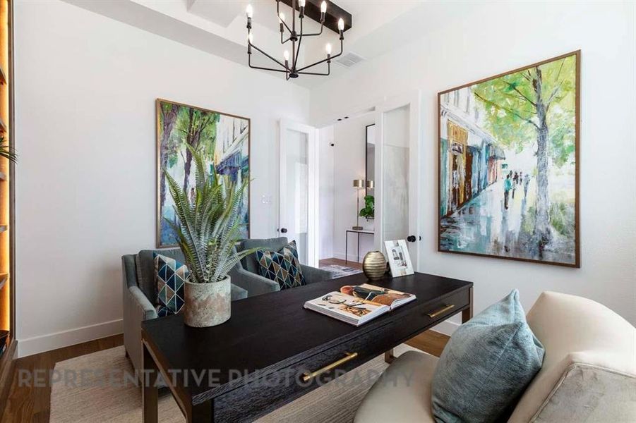 Furnished interior view inside a new home in Star Trail, Prosper (Image 32).