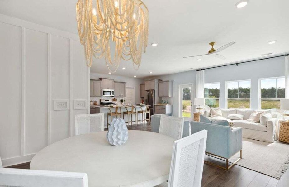 Furnished interior view inside a new home in Sweetgrass at Summers Corner, Summerville (Image 4).
