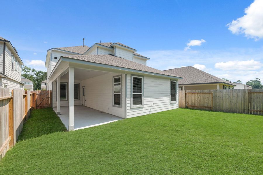Front exterior of a new home in Cypresswood Landing, Humble, TX, highlighting curb appeal (Image 20).