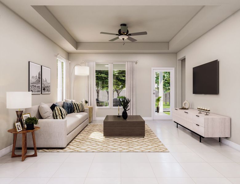 Representative furnished interior of a home built from the McKinney by Tri Pointe Homes in Mason Woods, Cypress (Image 7).