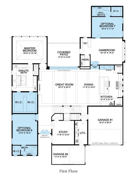 2D floor plan layout for the Lexington by Landon Homes in Lexington Frisco, Frisco, TX (Image 3).