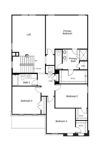 2D floor plan layout of this home in Salerno - Heritage Collection, Round Rock, TX (Image 4).