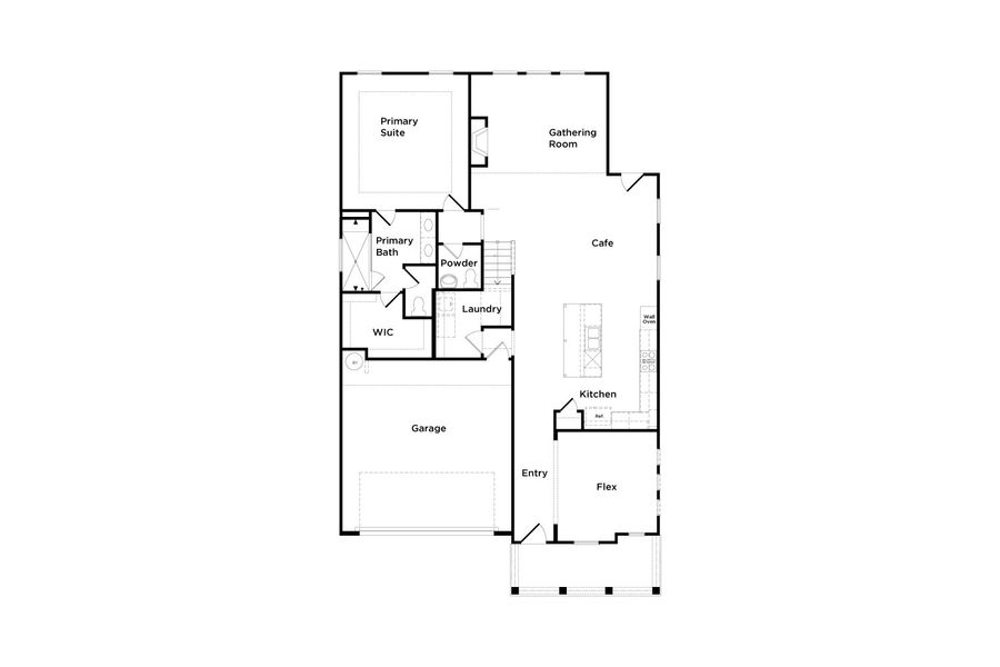 2D floor plan layout for the Ansley by DRB Homes in Riley Farms, Rockvale, TN (Image 3).