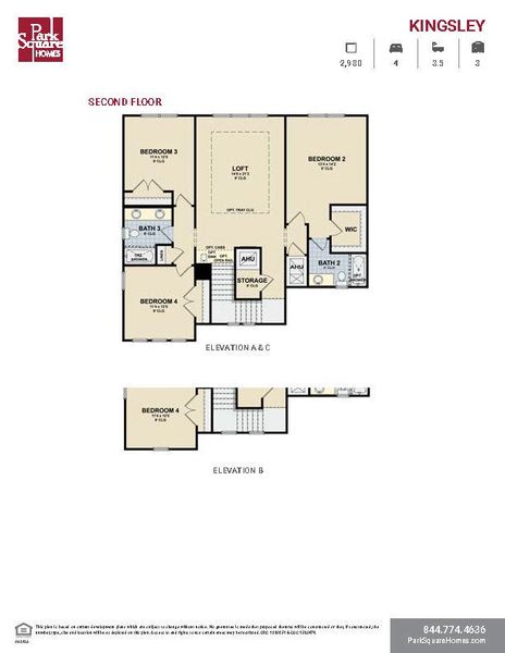 2D floor plan layout for the Kingsley by Park Square Residential in The Sanctuary at Seaire, Parrish, FL (Image 4). 2D floor plan layout for the Kingsley by Park Square Residential in The Sanctuary at Seaire, Parrish, FL (Image 4).