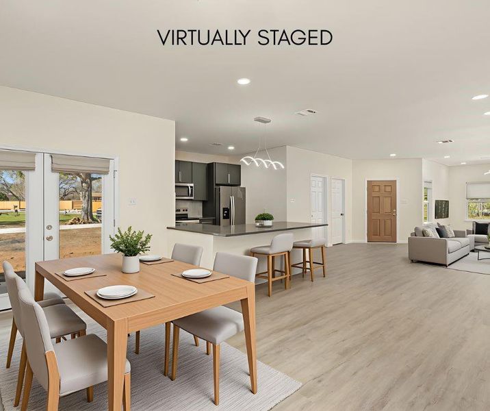 Virtually staged to highlight how this space can be furnished and enjoyed.