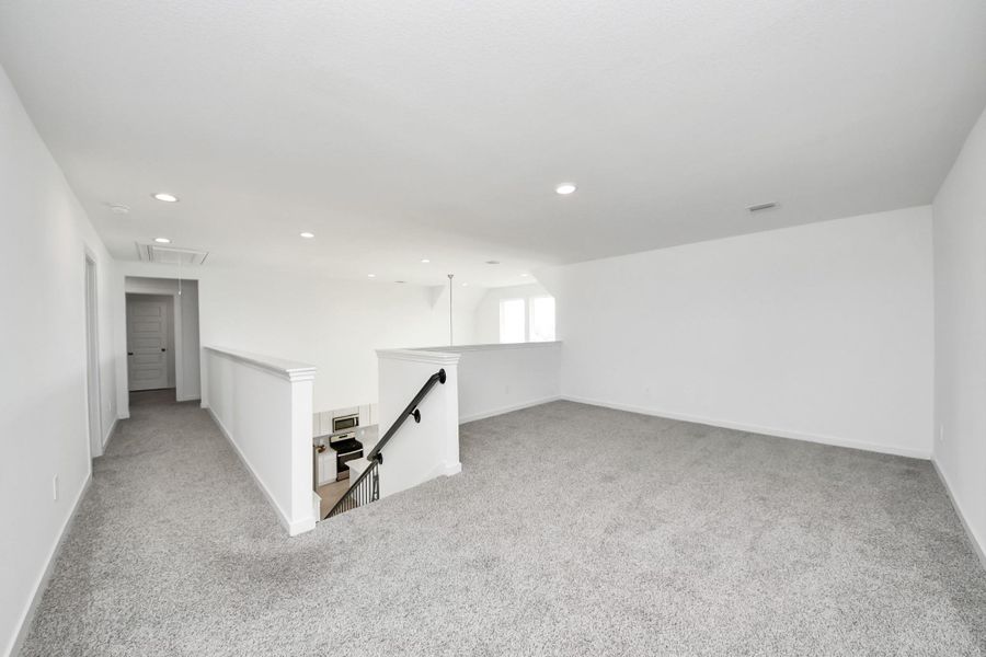 Extra space on the second floor for a play area or secondary living area Extra space on the second floor for a play area or secondary living area