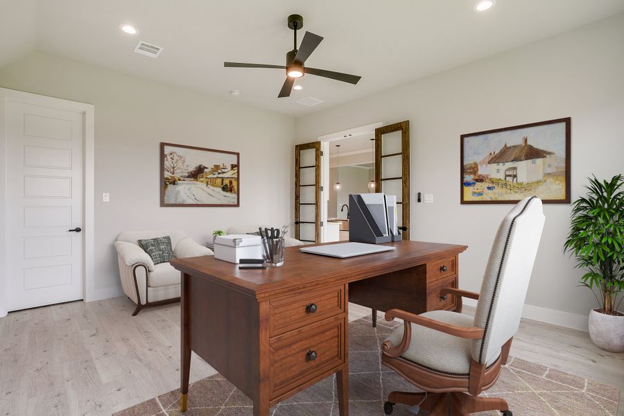 Representative furnished interior of a home built from the The Addison by Kenmark Homes in Coyote Crossing, Godley (Image 5). Representative furnished interior of a home built from the The Addison by Kenmark Homes in Coyote Crossing, Godley (Image 5).