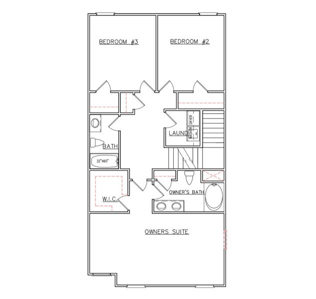 2D floor plan layout for the Kayla - Single Family Homes by Dream Finders Homes in Stonewall Station, Atlanta, GA (Image 4). 2D floor plan layout for the Kayla - Single Family Homes by Dream Finders Homes in Stonewall Station, Atlanta, GA (Image 4).
