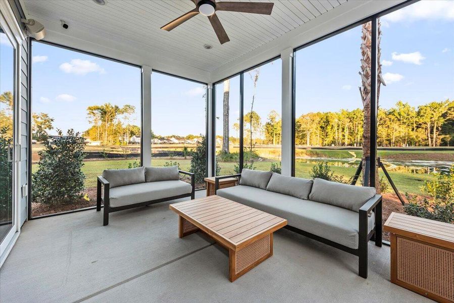Exterior details and patio area of a home in Park's Edge at Carolina Bay, Charleston (Image 21).