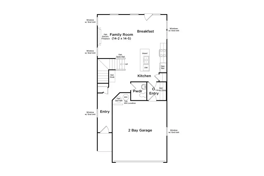 2D floor plan layout for the Luca by DRB Homes in McAvoy at Eagles Landing, Stockbridge, GA (Image 3).