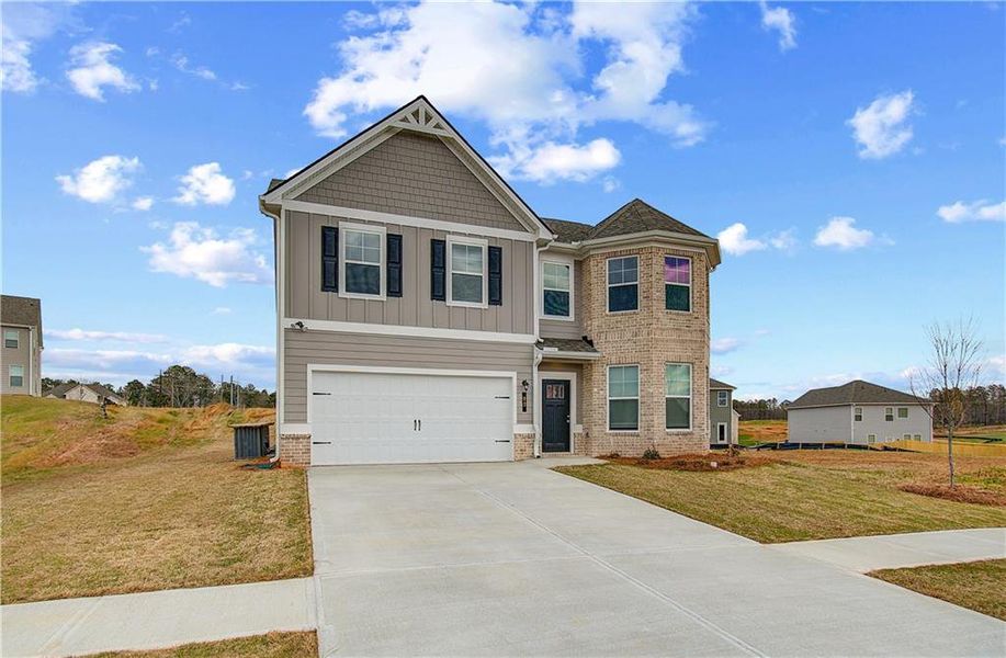 Front exterior of a new home in Chapel Hill, Newnan, GA, highlighting curb appeal (Image 16).